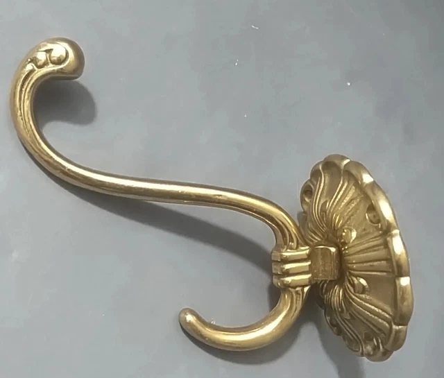 Solid Brass Coat Hat Towel Hook 4" "Vintage"