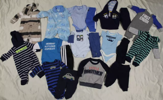 Baby Boys clothes lot fall winter size Nb 0-3 3 months 19 pc