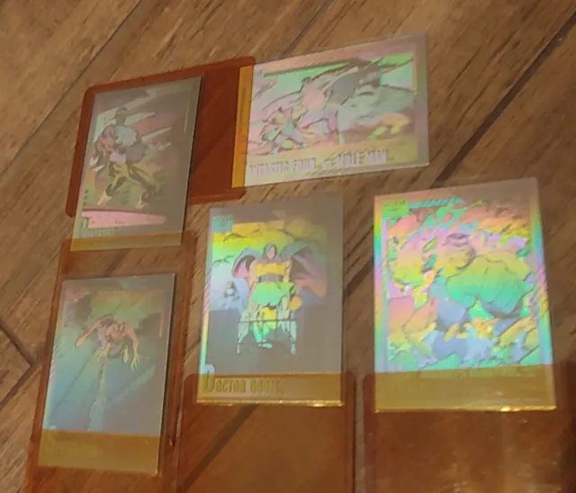 1991 Impel Marvel Universe Series 2 Complete Hologram Insert Card Set #MH1-MH5