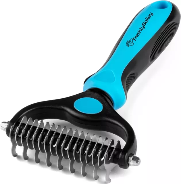 GROOMING TOOL 2 Sided Undercoat Rake for Pet Cats & Dogs Safe Dematting ...