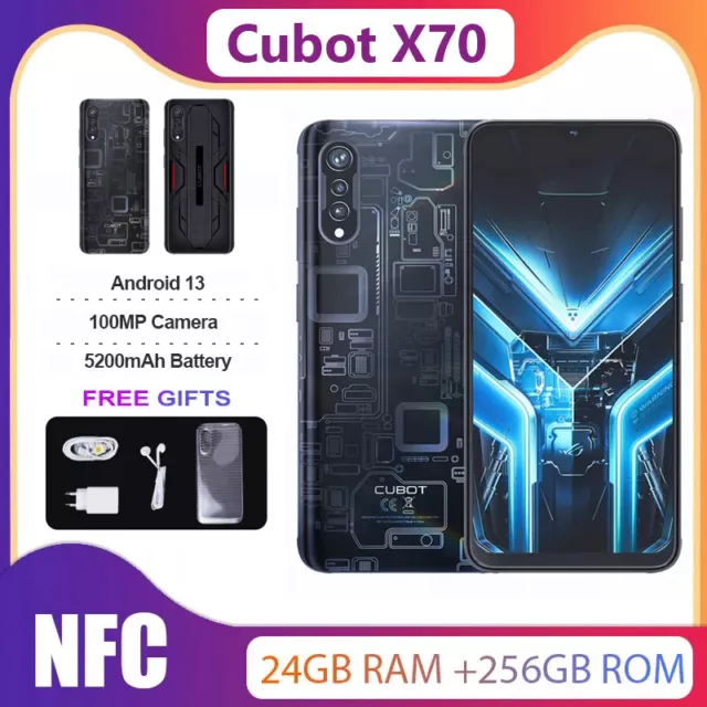 Global Version Cubot X70 24GB+256GB Smartphone Android 13 100MP Triple  Cameras