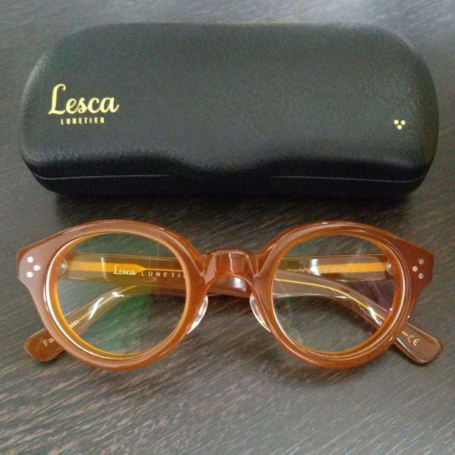 LESCA LUNETIER MOD.PHIL col.167 Extra Thick Red Round LESCA LUNETIER MOD.PHIL col.167 Extra Thick Red Round