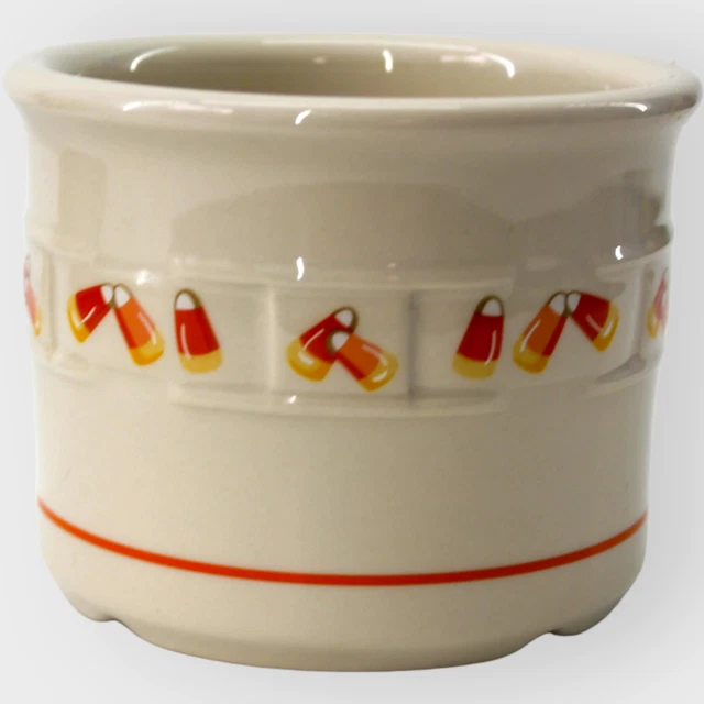 Longaberger Pottery Heirloom Ivory Candy Corn 1 Pt Crock In Original Box NOS