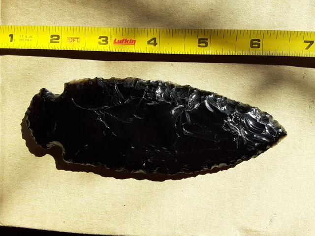 Flint Napped Obsidian Arrowhead