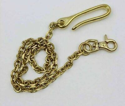 Solid Brass Keychains Bag Wallet Trousers Jeans +Snap Hook Buckle Fob Clip Chain