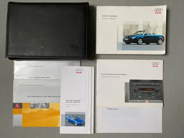 2002-2005 Audi A4 Cabriolet Owners Handbook Manual & Wallet