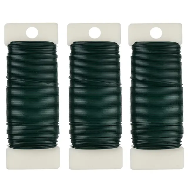3 Pack Floral Wire, 118 Yards 22 Gauge Green Florist Wire, Flexible Green Wire P