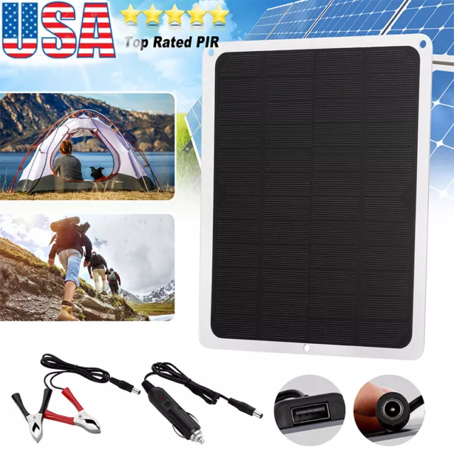 10W Solar Panel Kit Trickle Charger Battery Charger Power Supply Marine RV Car