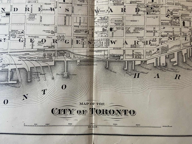 Local Map B&w B/W MAP OF THE CITY OF TORONTO, CANADA - 1877 (Page 139) $280.50 ...