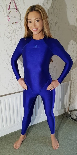 BLUE ADIDAS EQUIPMENT Full Body Swimsuit Spandex Skinsuit Catsuit