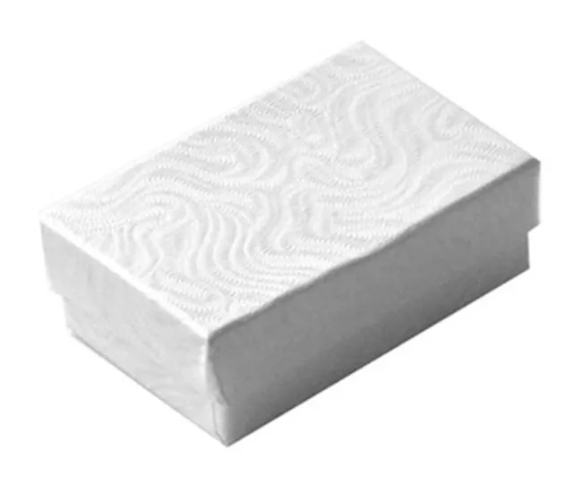 100 White Swirl Cotton Filled Jewelry Gift Boxes Packaging 1 7/8" x 1 1/4" x 5/8