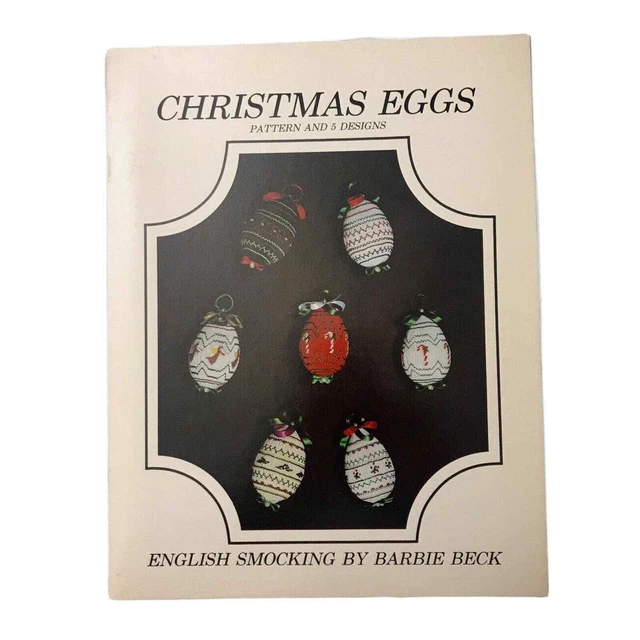 Patrón inglés de huevos de Navidad para fumar Barbie Beck 5 diseños vintage 1981