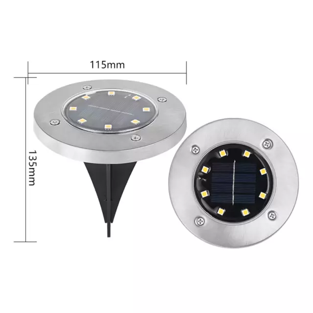 4/8/12 Pcs Solar LED Buried Inground Recessed Light Outdoor Garden Deck Path AU 2