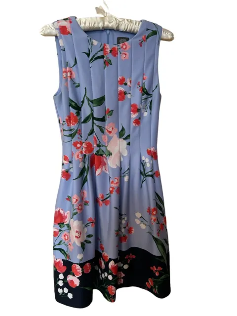 VINCE CAMUTO Women's Fit & Flare Floral Scuba Knit Sleeveless Dress Size 2