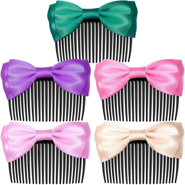 Side Hair Comb with Bows for Bangs French Twist Hair Pin Clips ...