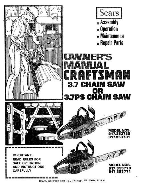 SEARS / CRAFTSMAN CHAINSAW OWNERS MANUAL 12