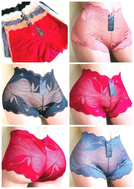 Boyshorts Lace Soft Comfy 3/6 Short Underwear panty Cheeky Sexy Kincker 895 S-XL