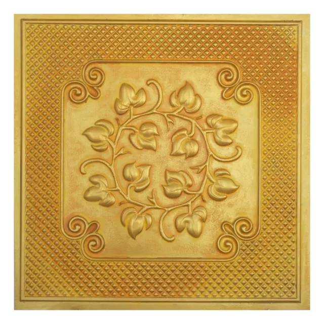 Antique Ceiling Tin Tile Wall Panel Interior Decor for Cafe PL66 golden 10pcs