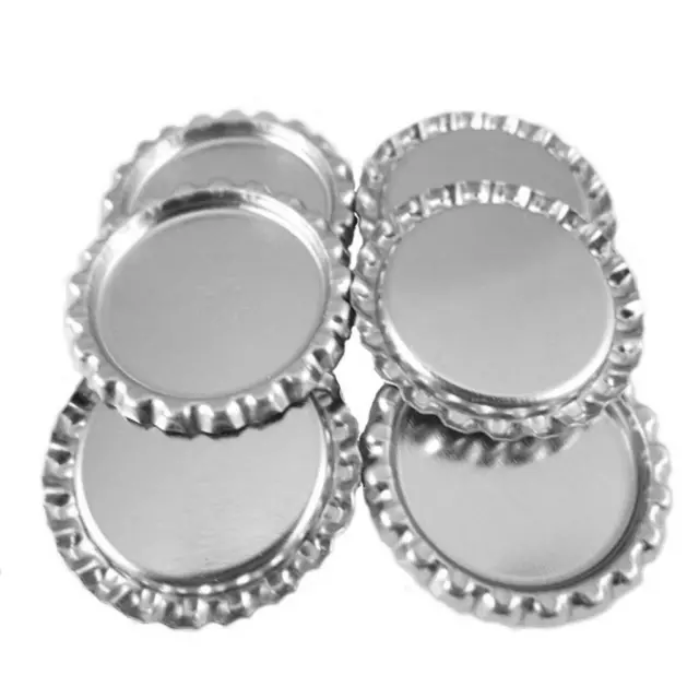 100pcs Craft Bottle Caps Flat Decorative Bottle Caps Silver, 1 Inch Diameter