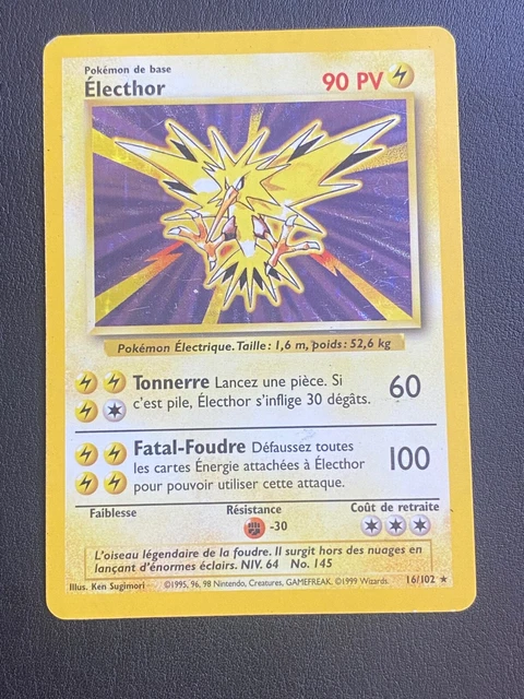 Pokemon Card Fr Set Of Base - Zapdos 16/102 Holo - Tbe +