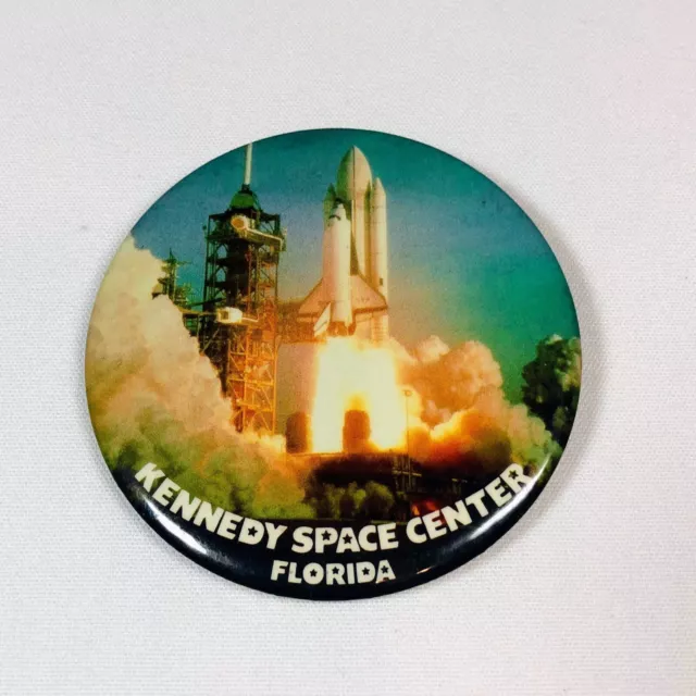 Vintage Kennedy Space Center Shuttle  3” NASA Button Pin Pinback
