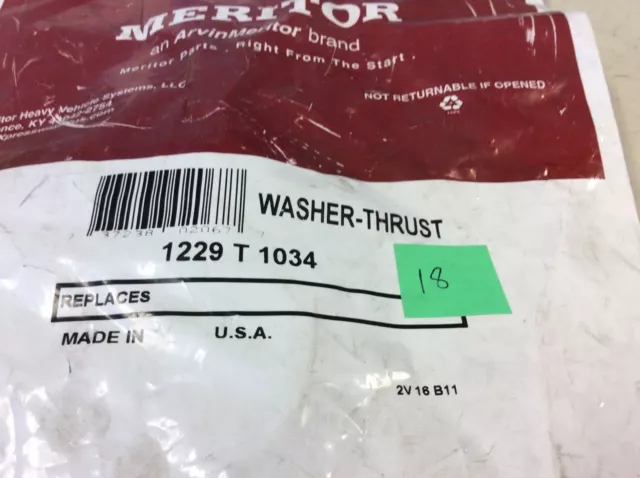 Meritor 1229T1034 Thrust Washer 1229 T 1034 Bag of 18