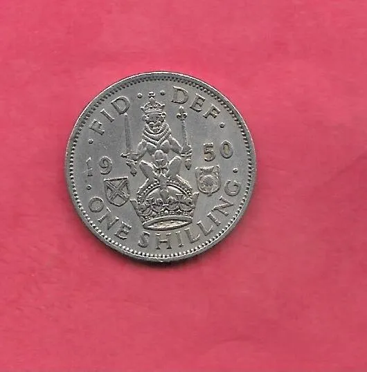 Gb Great Britain Uk Km877 1950 Shilling Vf Very Fine Nice Old Pre-Decimal Coin