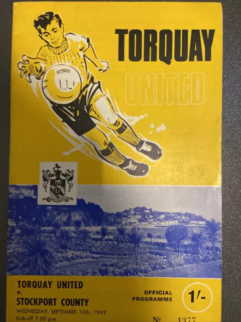 Torquay United v Stockport County(Division 4  69/70) 10/9/69