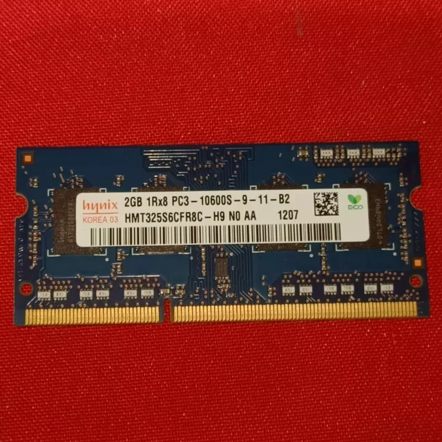 soddim Hynix 2GB 1Rx8 PC3-10600S-9-11-B2 SODIMM  DDR3
