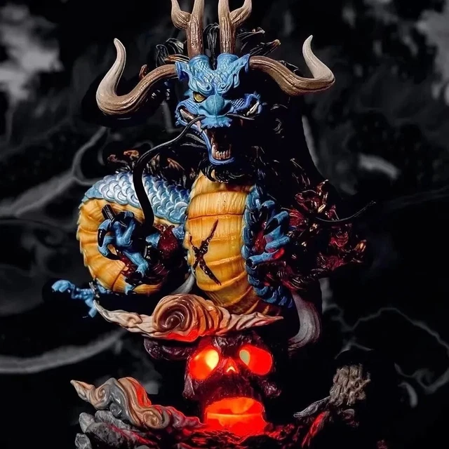 FIGURINE ONE PIECE Dragon Kaido PVC 22 cm Avec Socle Crane Lumineux