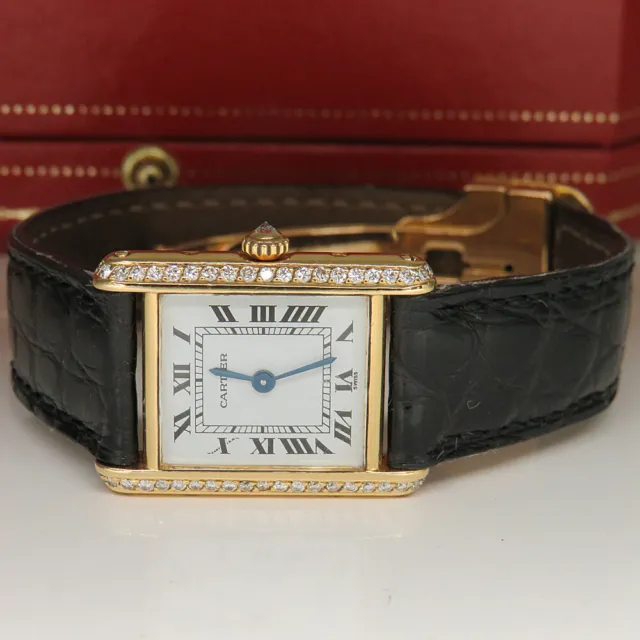 Cartier Louis Tank Uhr Diamant 21 x 28 mm 750/18K Gelbgold Faltschließe