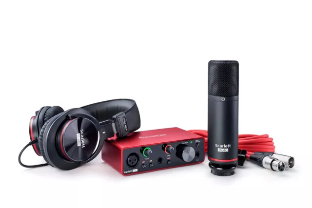 Focusrite Scarlett Solo Studio 3. Gen Audio Interface Paquete de accesorios rojo BUENO