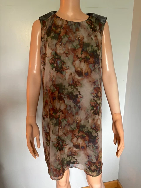 Robe Cop Copine Modèle Camoza Taupe Bi-matière Taille 36 - Occasion Très Bon état, Col Roulé Manches Longues