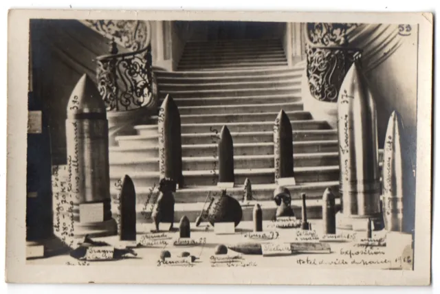 CPA 54 - NANCY (Meurthe et Moselle) - Exposition d'obus à l'Hôtel de Ville 1916