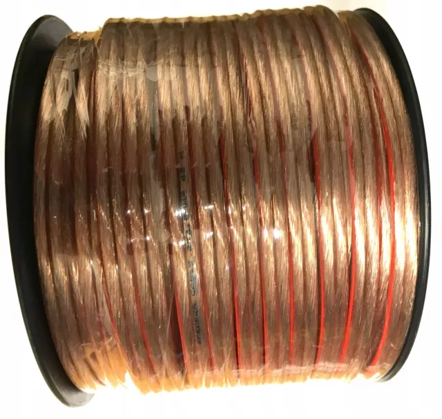 100m Cable de Altavoz Caja Cables 2 X 1,5MM ² Cobre Cca Transparente Audio