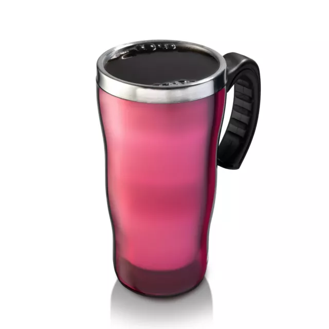 Insulated Coffee Mug Stainless Steel Tumbler Vacuum Travel Cup Handle Drink-16oz