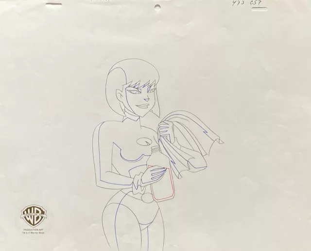 GALATEA Power Girl original pencil PRODUCTION Drawing JLU COA D43 Timm OPD