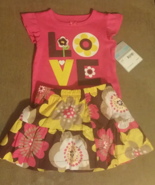 Carter's 6 month baby girl outfit pink floral love print