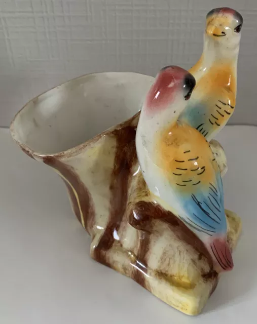 .Joli Vase Ou Vide Poches  Ancien Avec Oiseaux En Tbe