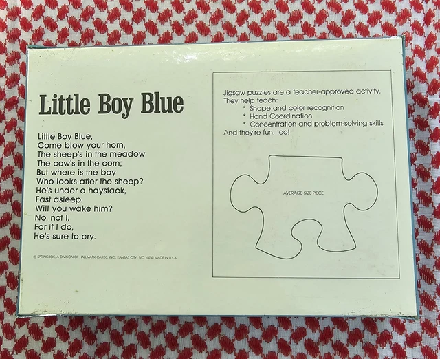 LITTLE BOY BLUE Springbok 1975 Puzzle Kids 48 pcs In Origonal Wrapping