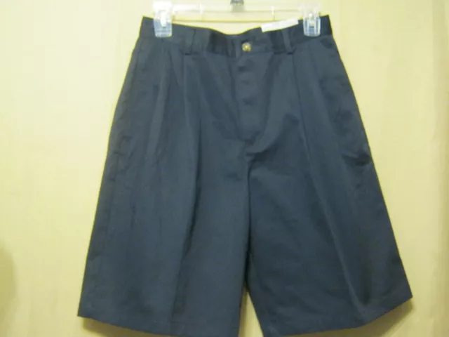 IZOD Boys Pleated Shorts,Size 18,Navy/Dark Blue,Approved School Uniform,W-28/L-9