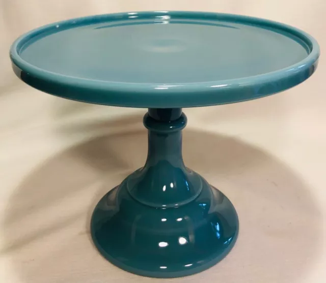 Cake Plate Pastry Tray Bakers Cupcake Stand Plain & Simple Georgia Blue Glass 9"
