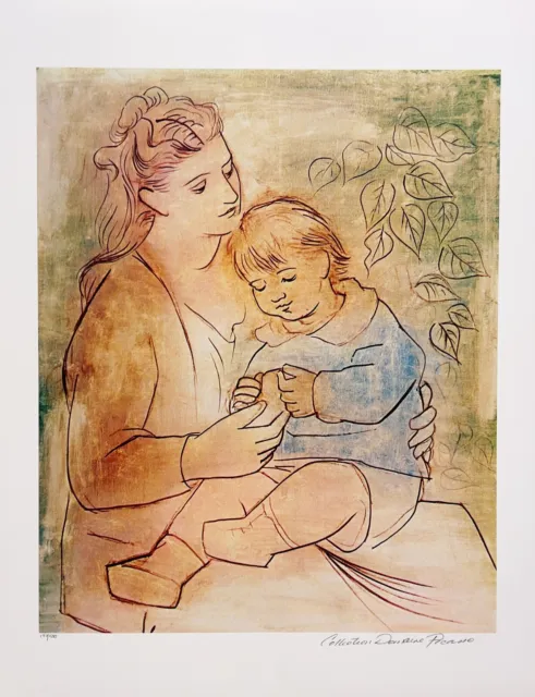 Pablo Picasso MOTHER & CHILD Estate Signed Limited Edition Giclee Art 26" x 20"