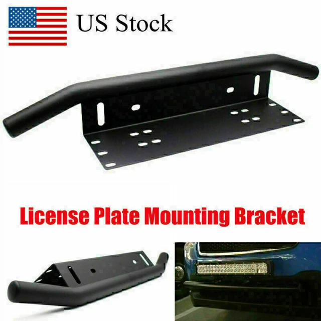 Black Universal Parts Bumper License Plate Mounting Bracket for LED Fog Light