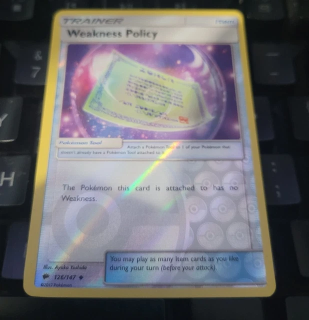 Burning Shadows - Weakness Policy 126/147 Reverse Holo Trainer - Pokemon Card #2