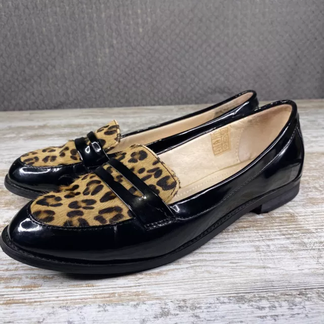 Jones Bootmaker Leopard black leather Heeled Court Shoes UK Size 4 EU 37