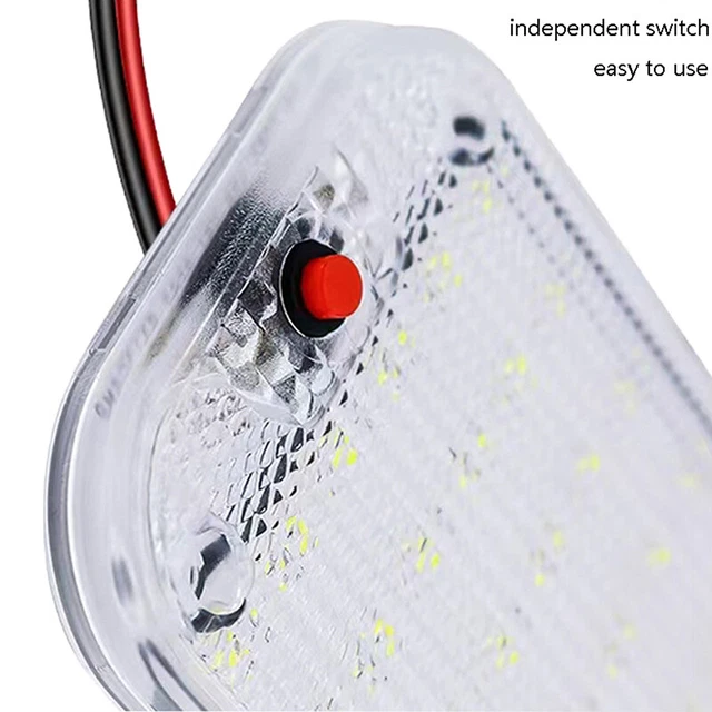 Luci Abitacolo Auto 12V 60 LED – Kit 20 Moduli Bianchi Con Nastro Adesivo Per Camper, Furgoni, Barche – Cavo 4m - 2