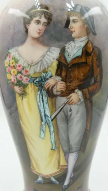 Stunning Antique 19th Century GAMET France Hand Painted Enamel on Copper Vase