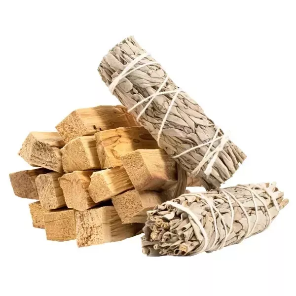 Weißer Salbei Set Cebador Räuchern Rolle 2 x 20-30g + Palo Santo Holz 200g