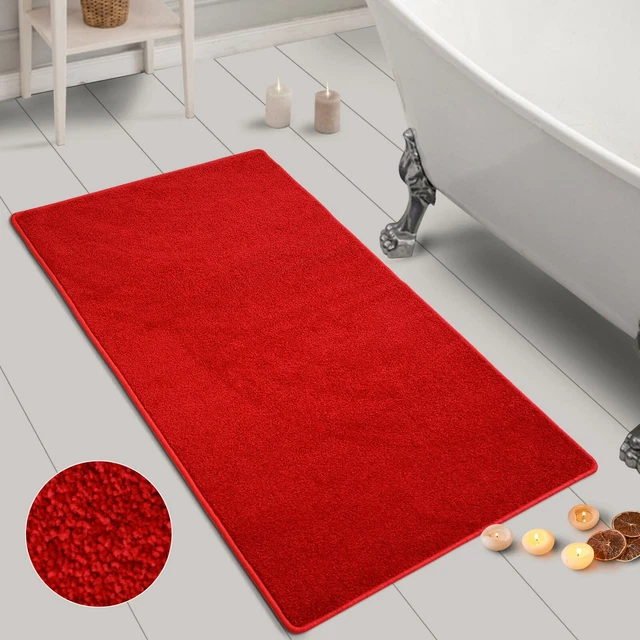 Badematte Badeteppich | Carousel | in Rot | Badvorleger  alles auf Zuschnitt